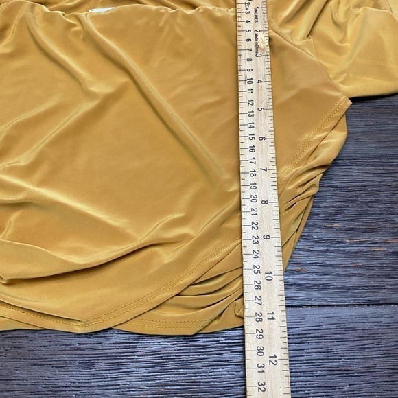 Fashion Nova Mustard Gold Yellow Two Piece Dress skirt set crop top - Picture 9 of 10